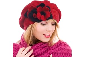 Ruphedy Women's Beret Hat Chic French Beret Beanie Wool Dress Winter Hats Hy022