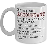 Accountant Mugs - Being An Accountant Is Like Riding A Bicycle - Funny Accountancy Gifts