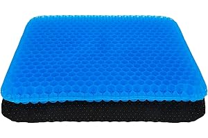 ADUKEN Gel Seat Cushion, Office Chair Seat Cushion with Non-Slip Cover Breathable Honeycomb Pain Relief Sciatica Egg Crate Cushion for Office Chair Car Wheelchair