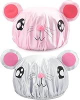 G2PLUS 2PCS Elastic Kids Bath Caps Double Layer Cartoon Hat Shower Cap view 1