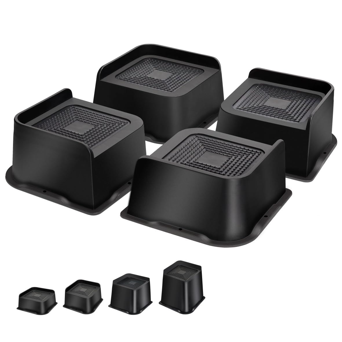 MixDora Bed Risers 2 inch Heavy Duty 4 Pack Funiture Risers L Shape Table Riser Chair Raisers Lifter for Sofas Couches Desks