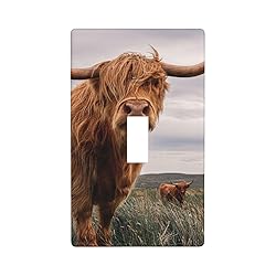 Pznen Highland Cow Single Toggle Light Switch Cover