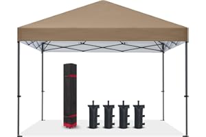 COOSHADE Durable Easy Pop Up Canopy Tent 12x12Ft(Khaki)