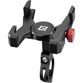 ROCKBROS Aluminum Bike Phone Mount for 4.7-7.1" Phones Handlebar Mount | Four-Corner Protection,Secure Locking Design,Open Charging Access, Fits 22.2/25.4/31.8mm (0.87"/1"/1.25") Handlebars