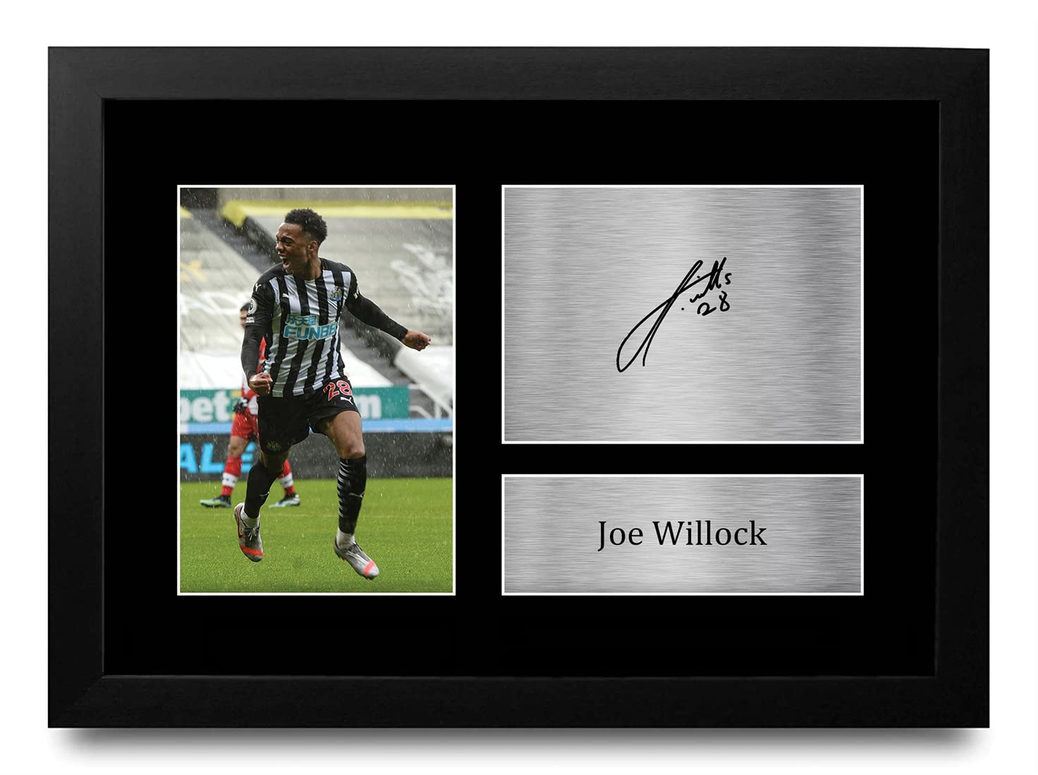 HWC Trading FR A4 Joe Willock Magpies Gifts Printed Signed Autograph Picture for Football Fans and Supporters - A4 Framed