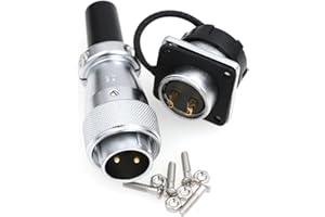 ZBLZGP WS20 2 Pin Metal Connector Waterproof IP67 Wire Aviation Cable Plug Socket Industrial Power 25A 2Pin Connector