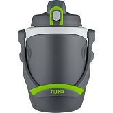 Thermos 64 oz Hydration Bottle with Flip‑Up Spout, Foam Insulation, Carry Handle &amp; Locking Lid, Half‑Gallon Water Jug for Sports, Workouts &amp; Outdoor Use, Charcoal