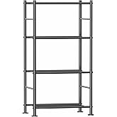 Sakugi 4 Tier Shelf - Heavy Duty Metal Storage Shelves with Adjustable Leveling Feet, Large Capacity Shelving Unit with Multi
