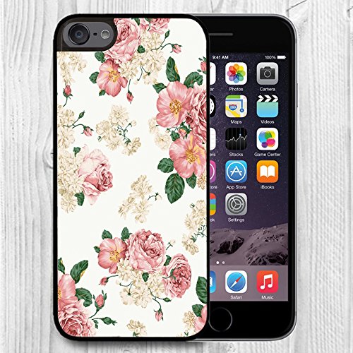 For iPod Touch Case,iPod 6 Black Case, FTFCASE Case TPU Rubber Gel Design for Apple iPod Touch 6th Generation - Retro nostalgia Floral pattern