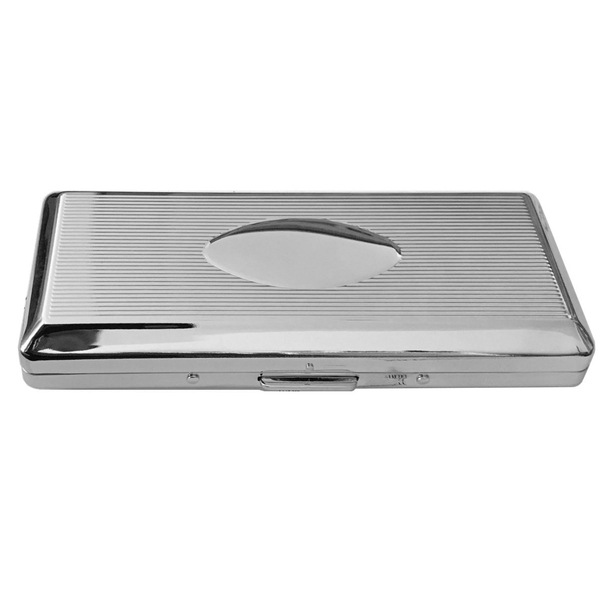 SILBERKANNE Silver-Plated Cigarillo Case, 4.6 x 10.8 cm, Elegant Design for 10 Cigarettes, Silver, Button Closure, Premium Quality
