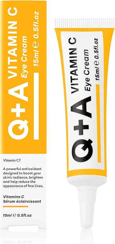 Q+A Vitamin C Eye Cream Brightening Dark Circles Hydrating Antioxidant 15ml