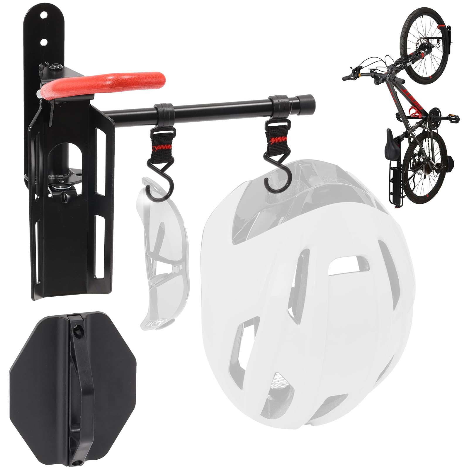 AUMENTAR Swivel Bike Wall Mount, Bike Hangers for Garage, Space-Saving Vertical Bike Rack, Sturdy Bike Storage Rack Holds Up to 66lbs with No-scratch Protection, Easy to Install, 1 Pack