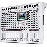 Yamnweo GF12PRO Multi-Function 12-Channel Audio Mixer Large LCD Color Screen Stage Performance Mixer Isolated Independent Mute Built-in 7-Stage Equalizer and 99 Reverb DJ Mixer for Performances