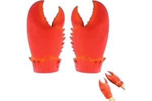 Lobster Costume Gloves 27 cm/10.6″ Long Claw Mitts – Halloween Party Role‑Play Accessory in Bright Red, One‑Size Fits Most Ad