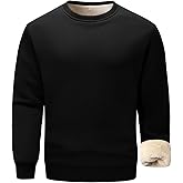 Flygo Men's Sherpa Lined Sweatshirts Fleece Pullover Top Cotton Crew Neck Sweatshirt Warm Sweater Winter Clothes