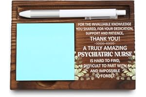 VYNWPDFLI Psychiatric Nurse Desk Organizer, Thoughtful Gift for Mental Health Nurses, Inspirational Healthcare Decor, Thank You Gift for Psychiatric Care Professionals, Wooden Sticky Note Holder, LQQ40