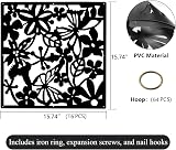 16PCS Hanging Room Divider Screens 40x40cm PVC Black Decor Panels view 2