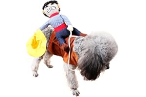 QIAONIUNIU Dog Costume Pet Puppy Suit Cowboy Rider Style Dog Carrying Costume for Halloween Christmas Party Photograph-x-Large