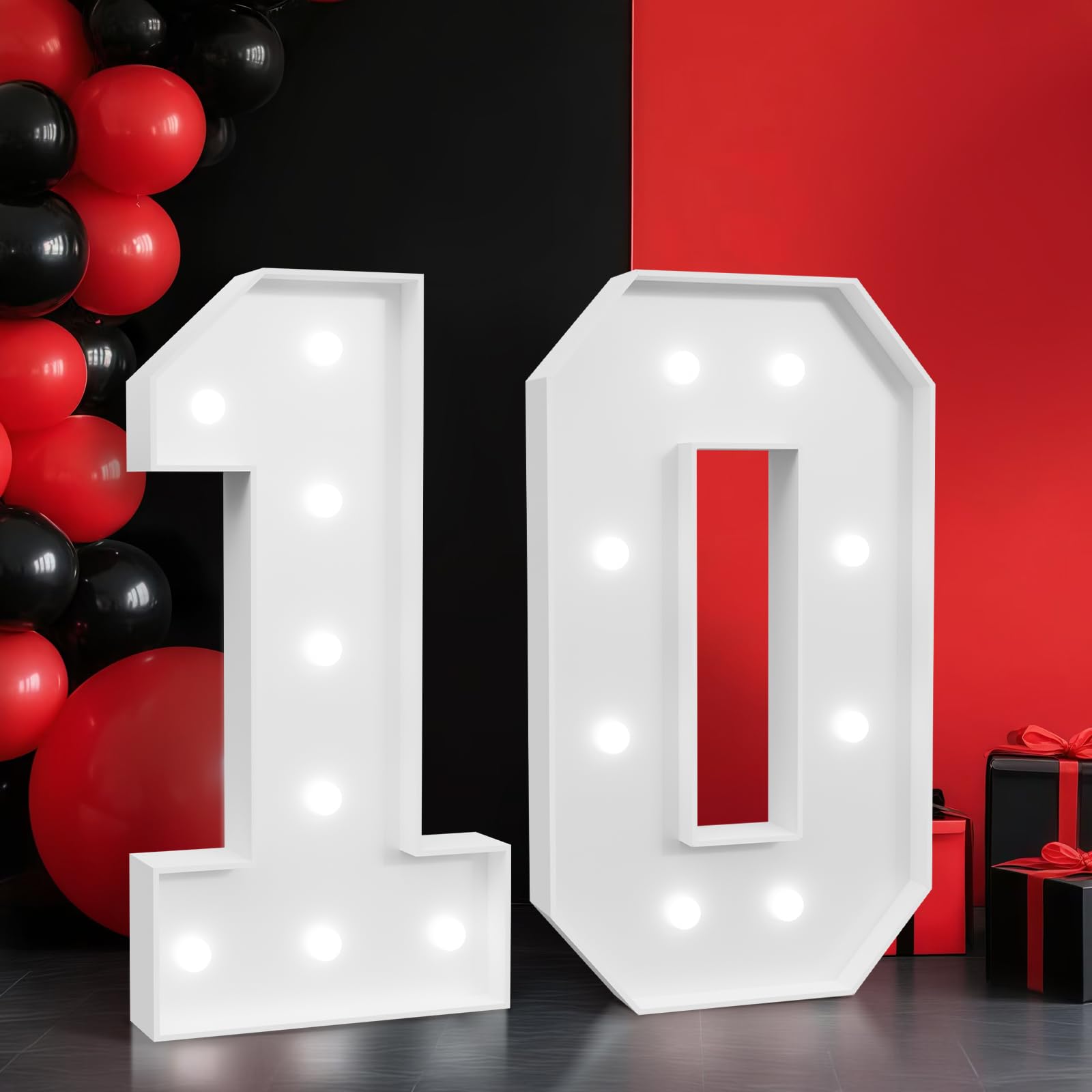 Photo 1 of 2ft  Numbers for 10th Birthday Party Decor, Anniversary Marquee Number for 10 Years Old Girl Boy Birthday Large Marquee Numbers for Party Event, 10th Wedding Anniversary, Numbers 10