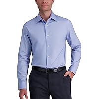 Amazon.com: Haggar Men's Premium Comfort Slim Fit Wrinkle Resistant Dress  Shirt Blue : Clothing, Shoes & Jewelry