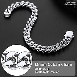 Stainless Steel Mens Women Chain Bracelet 9mm 23cm