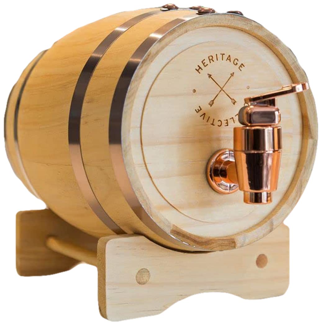 360 Sourcing Ingenious Rustic Whiskey Barrel, 800 Milliliters, Brown