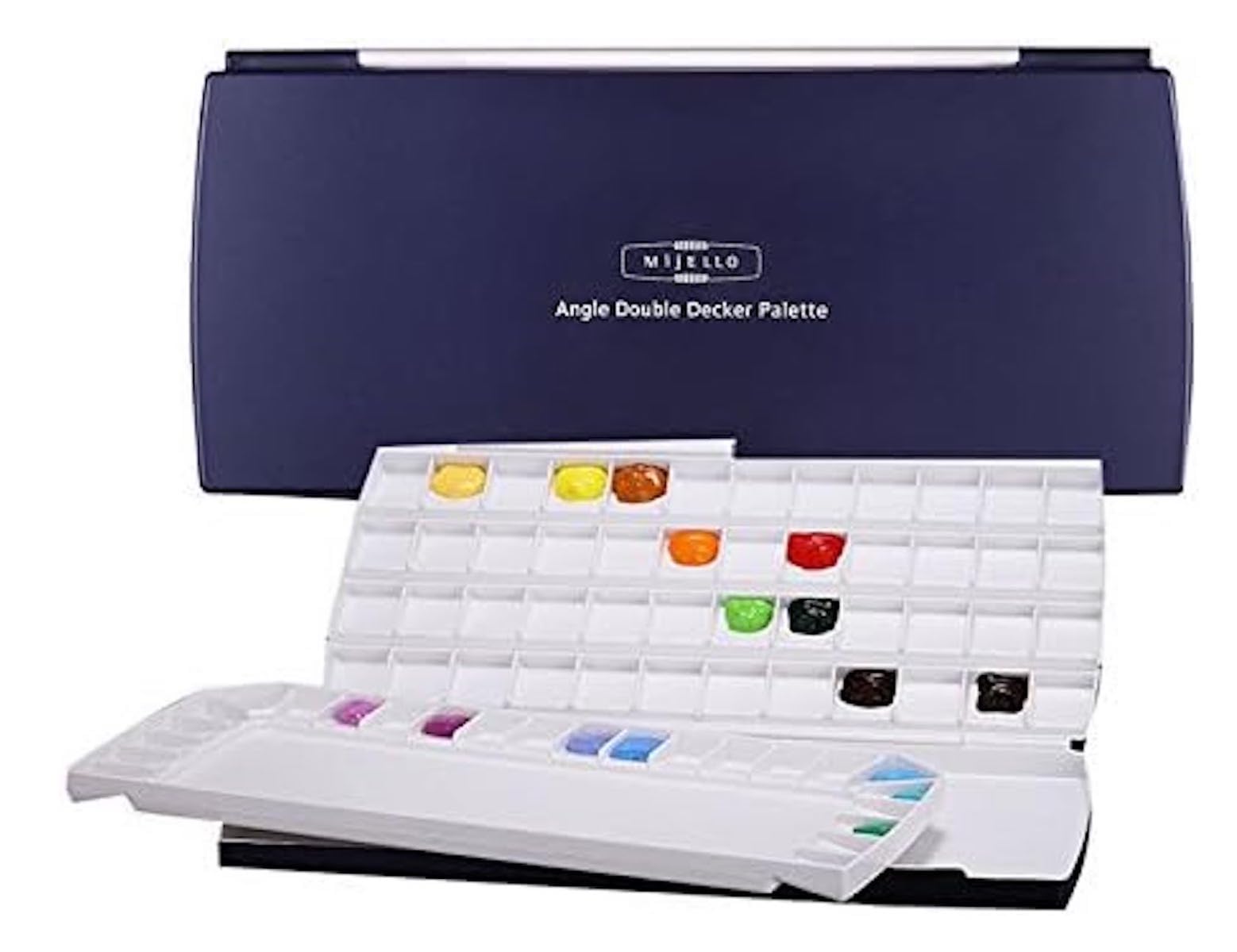 Mijello Watercolor Palette MWP-1772 Airtight Double Decker 72 Wells 370x180x30mm (14.56 x 7.08 x 1.18 inch)
