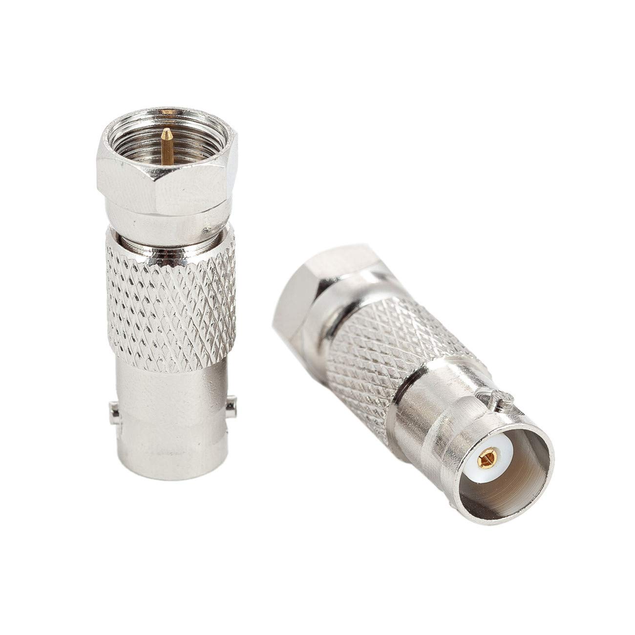 BNC to F Type Adapter, 2-Pack F Male to BNC Female Adapter Coax Connector for Radio Antenna and Video Applications
