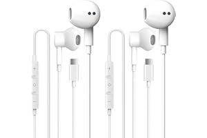 GALAWELLY 2 Pack USB C Headphones for iPhone 15, Type C Earbuds Wired Earbuds with Microphone & Remote Control Noise Cancelling Earphones, Compatible with iPhone 15 Pro Max, iPad Pro, Most USB C Jack Devices