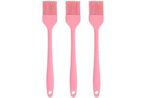 JYYHSF Silicone brush, Oil Brush for BBQ Kitchen Cooking Baking and Grilling(3 PCS,Pink)