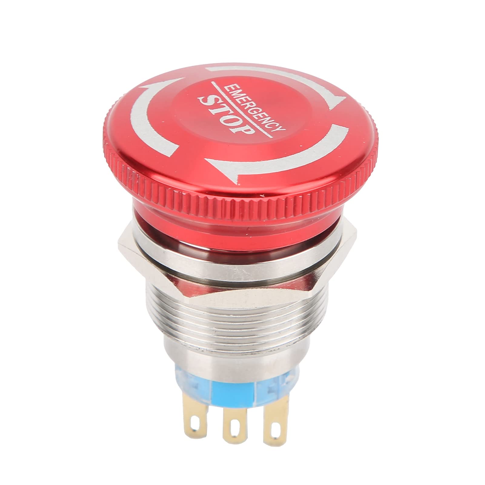 Nimomo Emergency Push Button Switch Mushroom 22mm Waterproof Emergency Stop Push Button Switch Self?Lock Mushroom Head Button Switch(6 pins)