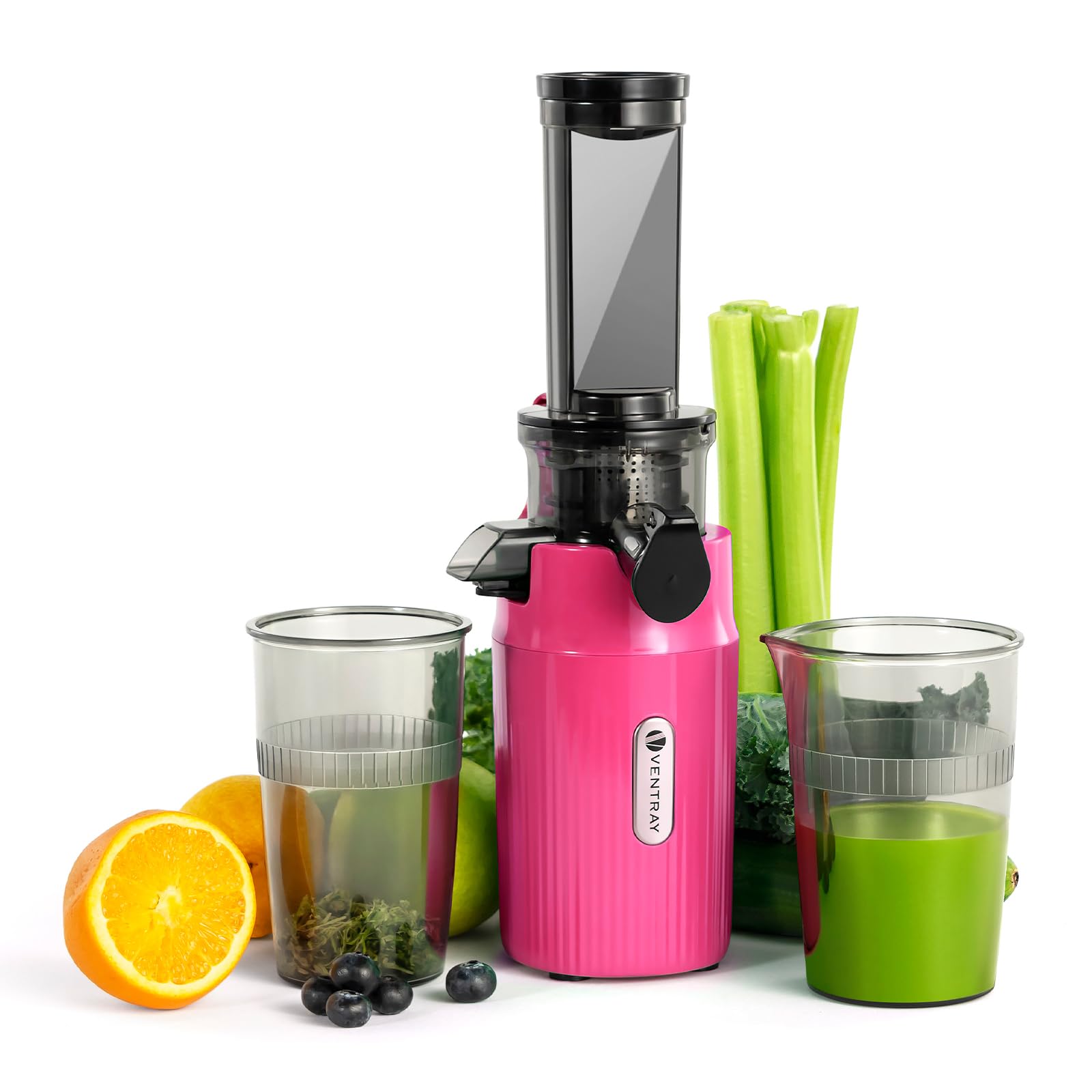 Photo 1 of Ventray Ginnie Mini Cold Press Juicer, Small Slow Masticating Juicer for Vegetables and Fruits, High Juice Yield, Easy to Clean, Space-Saving, Fit for Personal/Travel/Picnic/Office - Pink