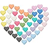 PH PandaHall 48pcs Heart Beads, 12 Colors 6x7mm Love Heart Spacer Beads Small Loose Craft Beads for DIY Friendship Necklace Bracelet Earring Jewelry Making Craft