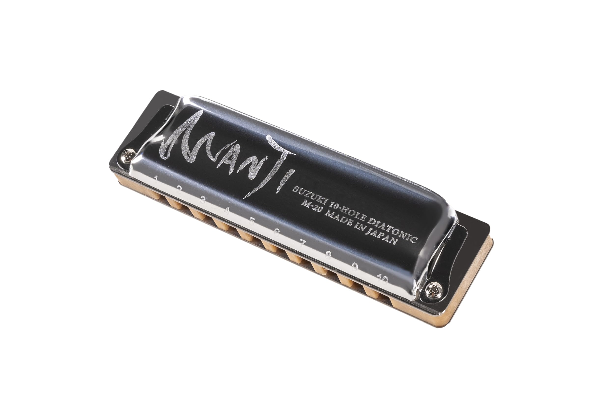 Suzuki M-20-LC Diatonic Harmonica Manji - key of Low-C, Silver