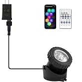 CREPOW RGB Underwater Pond Lights, Super Bright LED Submersible Fountain Lights Colored Landscape Spotlights, Bluetooth APP Control IP68 Waterproof for Fish Aquarium Tank Garden Yard Pool(Set of 1)