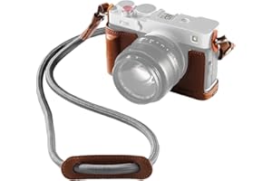 SMALLRIG X-E5 Leather Case Kit for FUJIFILM X-E5, Vintage Half-Body Case with Shoulder Strap, Genuine Leather Material（Brown）