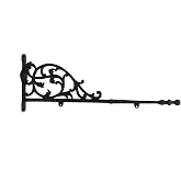 NACH Rustic Cast Iron Long Hanging Sign Bracket for Store Sign, Address Sign, Address Plaque, Metal Sign Holder or Banner Hanger, (2.2 x 24.4 x 9.3inches), JS-PHK042