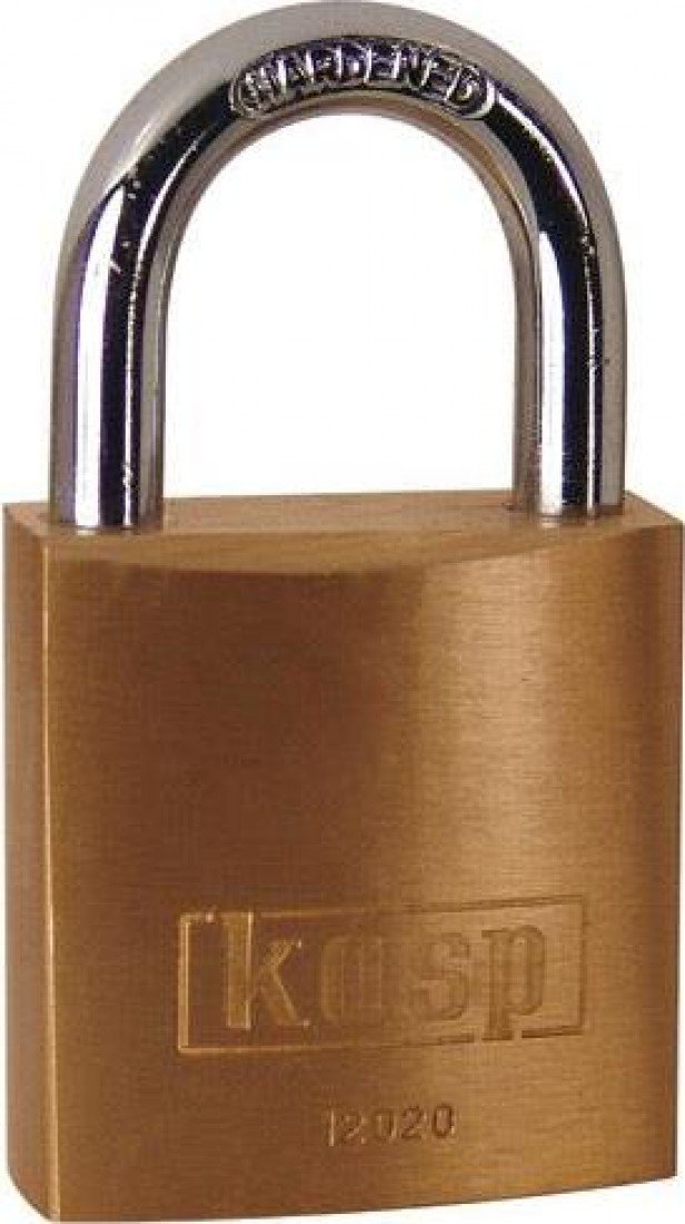 Kasp K12020D Brass Padlock, Gold/Silver, 20 mm