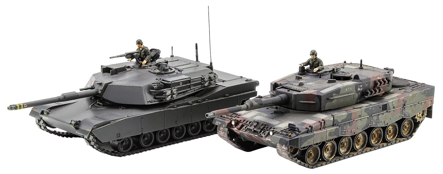 ハセガワ Hasegawa 30069 1/72 M1 Abrams & Leopard 2 Model Kit, Multi-Colour