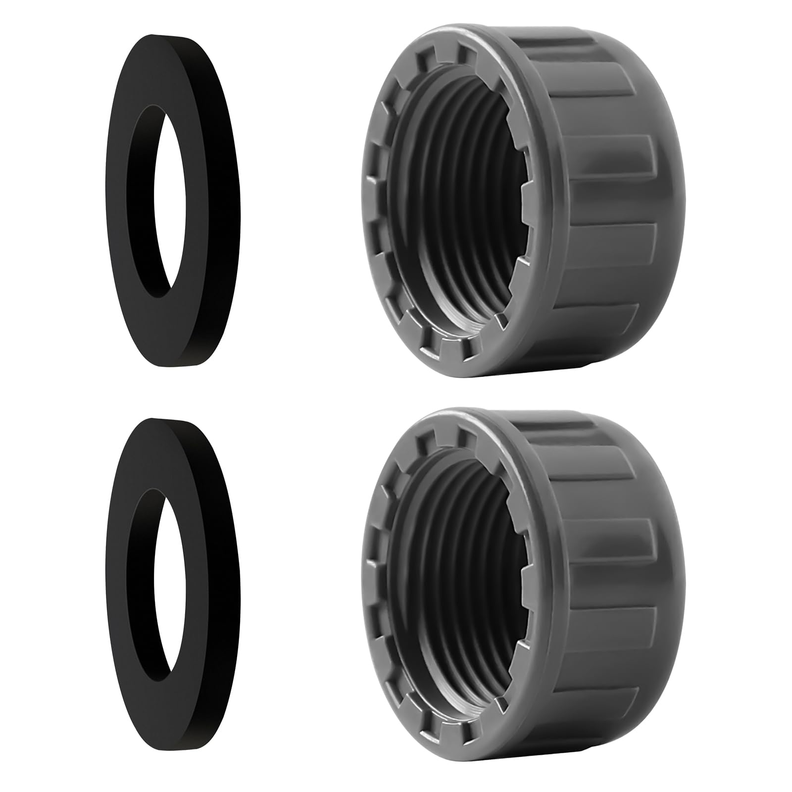 Cosswe PVC 3/4 Inch Female Thread Hose Cap, 2 Pieces, 25 mm, Round Female Thread, Pipe Fitting Cap