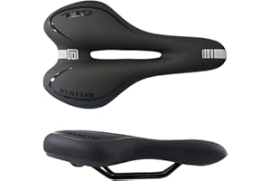 PLATTBK Bike Saddle Comfortable Bicycle Seat Gel Shock Absorbing Bike Cushion with Reflective Strip for Mountain Bikes/Road B
