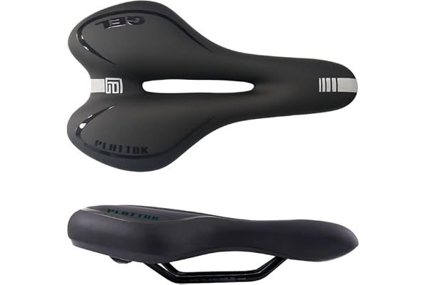 PLATTBK Bike Saddle Comfortable Bicycle Seat Gel Shock Absorbing Bike Cushion with Reflective Strip for Mountain Bikes/Road B