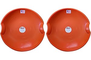 Flexible Flyer Paricon 626 Round Flying Saucer Disc Racer Polyethylene Snow Sled Toboggan, for Ages 4 and Up, 26 Inch Diameter