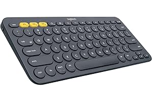 Logitech K380 Multi-Device Bluetooth Wireless Keyboard with Easy-Switch for up to 3 Devices, Slim, 2 Year Battery – PC, Lapto