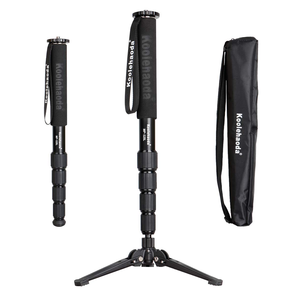 Koolehaoda 68inch Camera Monopod with Folding Tripod Support Base,Aluminum Alloy Monopod Max Leg Diameter 31mm,Load Capacity up to 22lbs/10 kg for DSLR Camera-(MP-325L+M3)