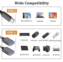 USB C Male to Dual USB Female Adapter, USB