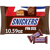 SNICKERS Original Chocolate Candy Bars Fun Size Snacks 10.59 oz Bag | Game day snacks, fun size chocolate candy bars, mini candy bars, individually wrapped candy, snack size candy bars