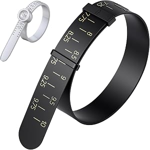 2 Pcs Ring Sizer Tool, Adjustable Wrist & Finger Tape for Sizing