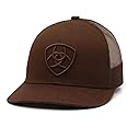 ARIAT Men's Brown Snapback Shield Logo Cap