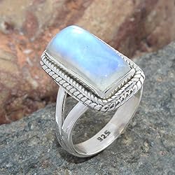 Solid 925 Sterling Silver Ring For Women, Moonstone